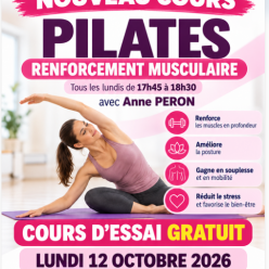 NOUVEAU COURS PILATES RENFORCEMENT MUSCULAIRE